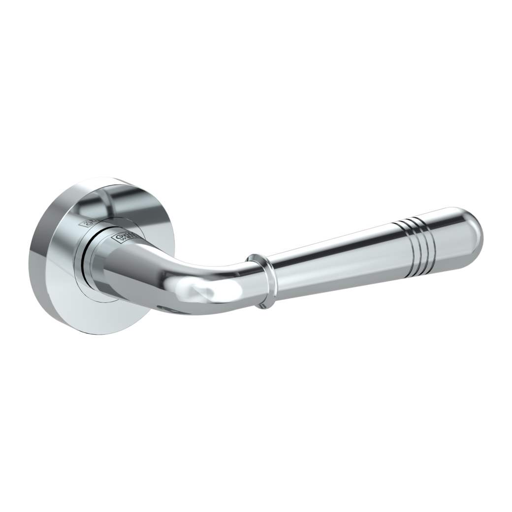 door handle set FABIA screw on cl4 rose set round OS chrome