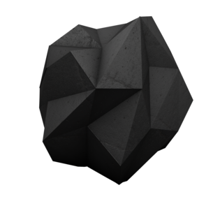 The image shows the a structured piece of black graphite