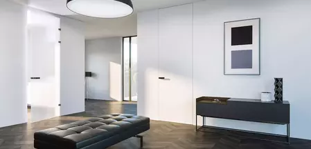 standard-height doors and XL-sized floor-to-ceiling doors