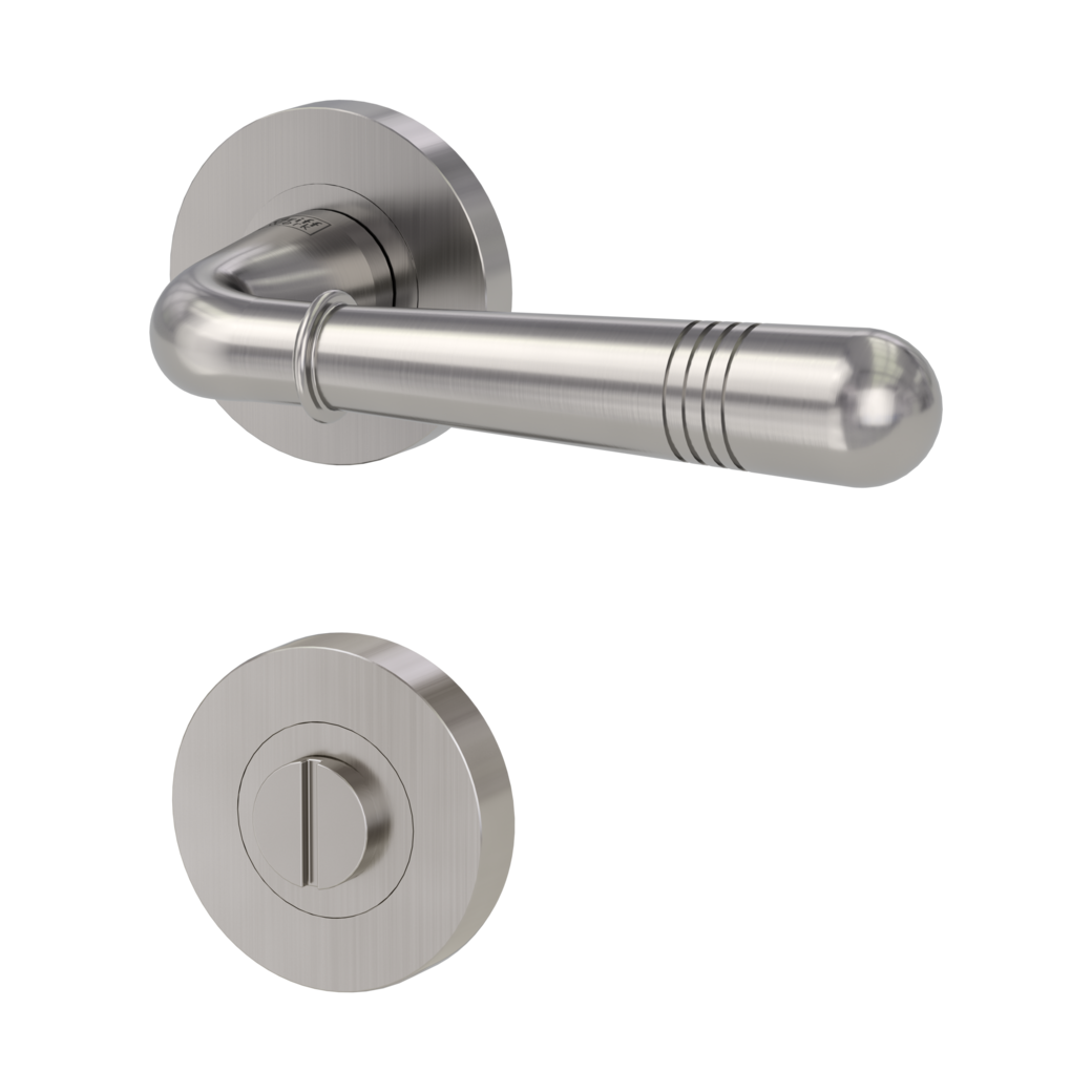 FABIA door handle set Screw-on system GK4 round escutcheons WC velvet grey