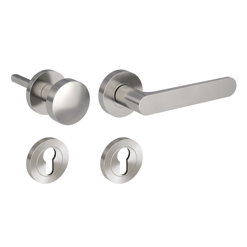 knob handle rose set AVUS screw on cl4 rose set round knob R2 velvety grey R