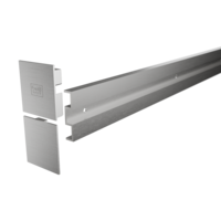 Silhouette product image in perfect product view shows the Griffwerk distance set PLANEO X Individual 12.5 distance profile, end caps brushed steel look/C31