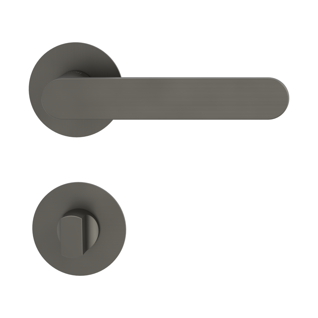 AVUS PIATTA S door handle set Flat escutcheons round WC cashmere grey
