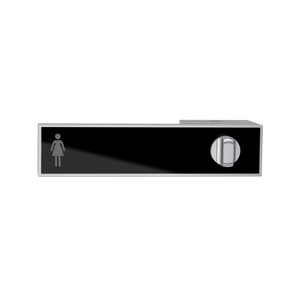 Door handle pair FRAME 1.0 velvety grey 38-45mm wc L with glass-inlay black glossy