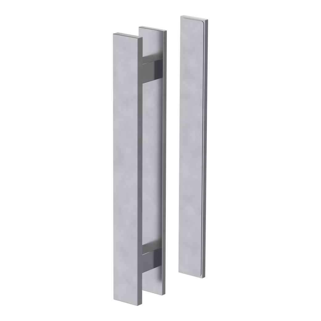 Tirador tipo barra con listón PURE SENSA Montaje con adhesivo 57,8x350x40mm Imitación acero inox.mate