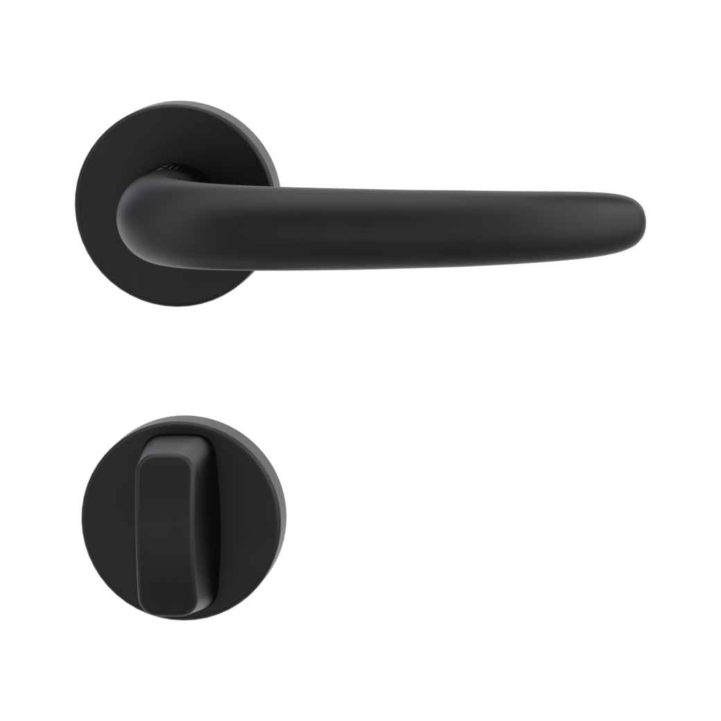 door handle set ULMER GRIFF clip on cl3 rose set round wc graphite black