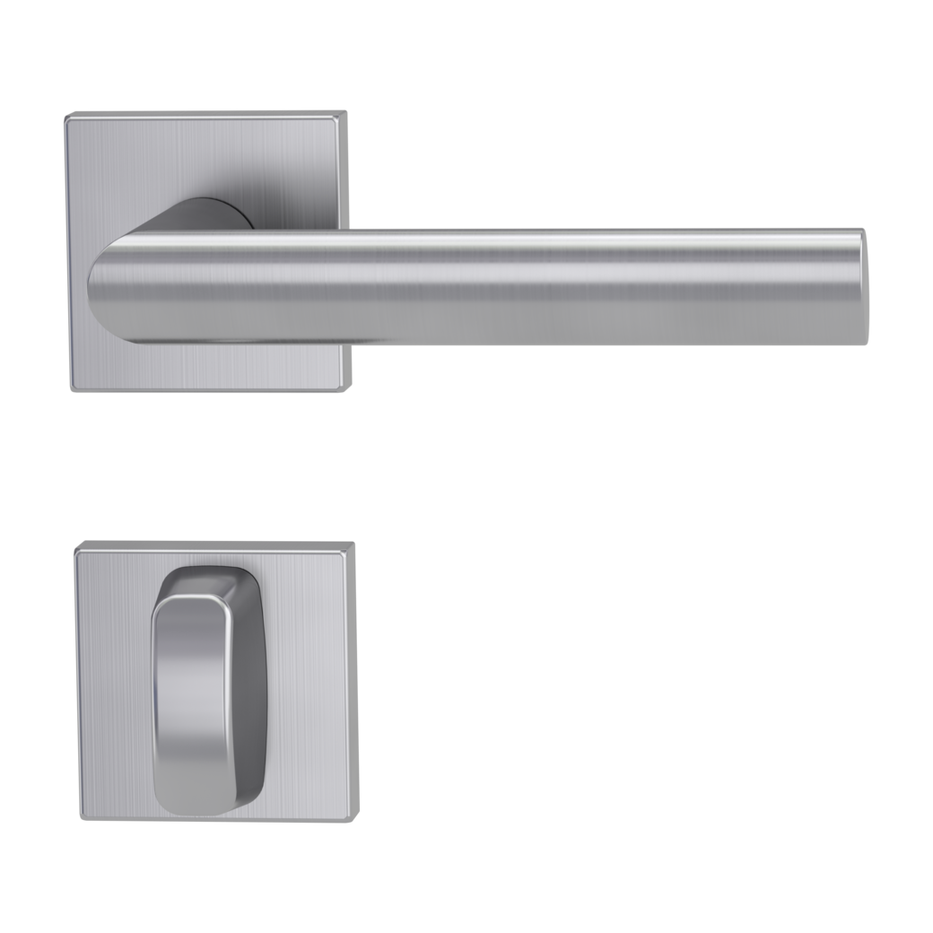 door handle set OVIDA QUATTRO clip on cl3 rose set square wc brushed steel