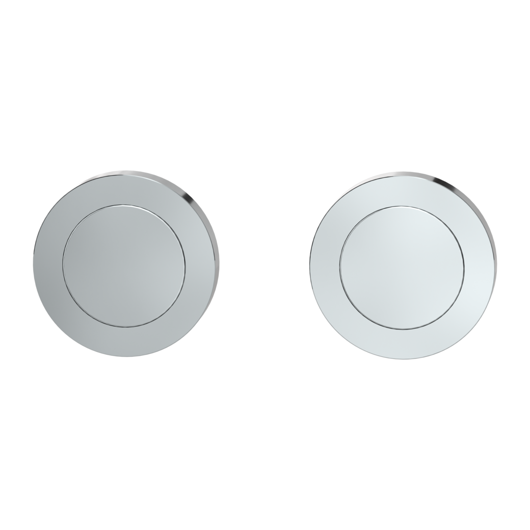 Pair of escutcheons round blank escutcheon Screw-on system polished stainless steel