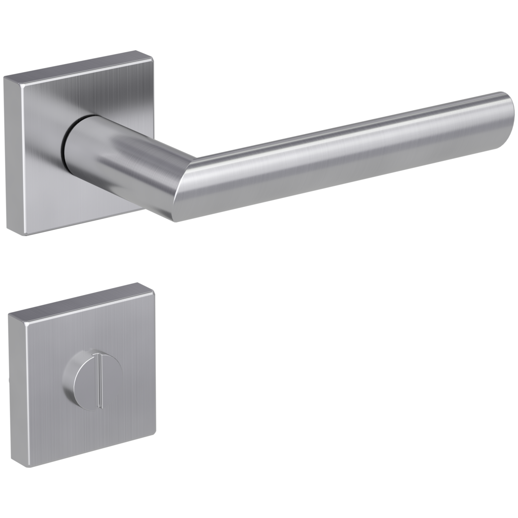 door handle set OVIDA QUATTRO clip on cl3 rose set square wc brushed steel