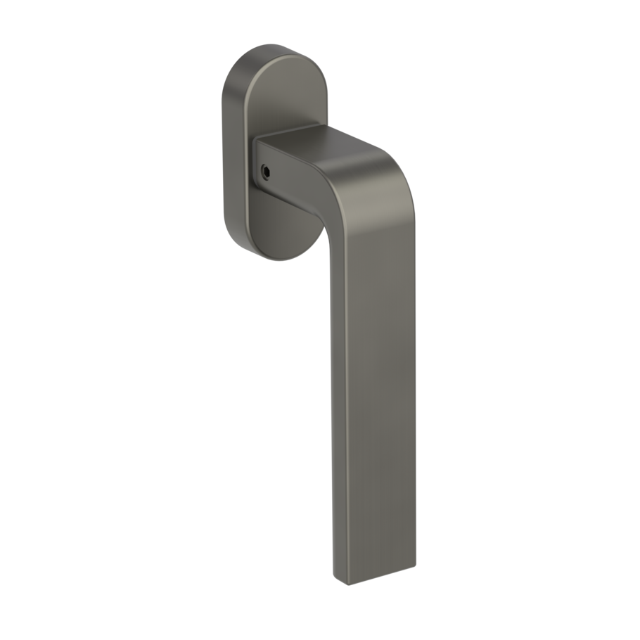 Silhouette product image in perfect product view shows the Griffwerk window handle GRAPH in the version unlockable, cashmere grey