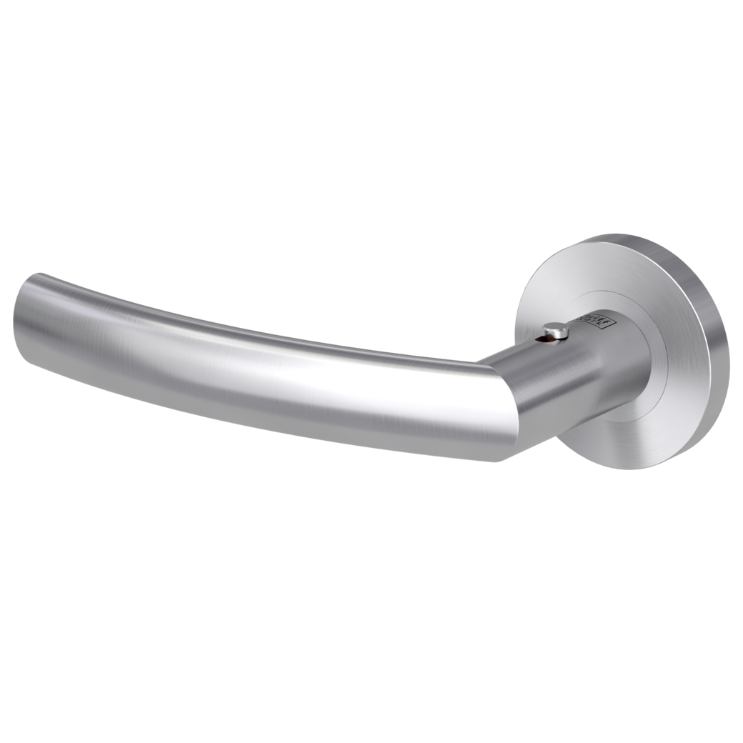LORITA PROF door handle set Screw-on system round escutcheons smart2lock 2.0 L satin stainless steel