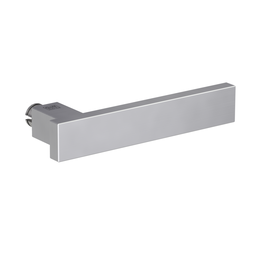 Silhouette product image in perfect product view shows the Griffwerk handle SQUARE in the version brushed steel, R