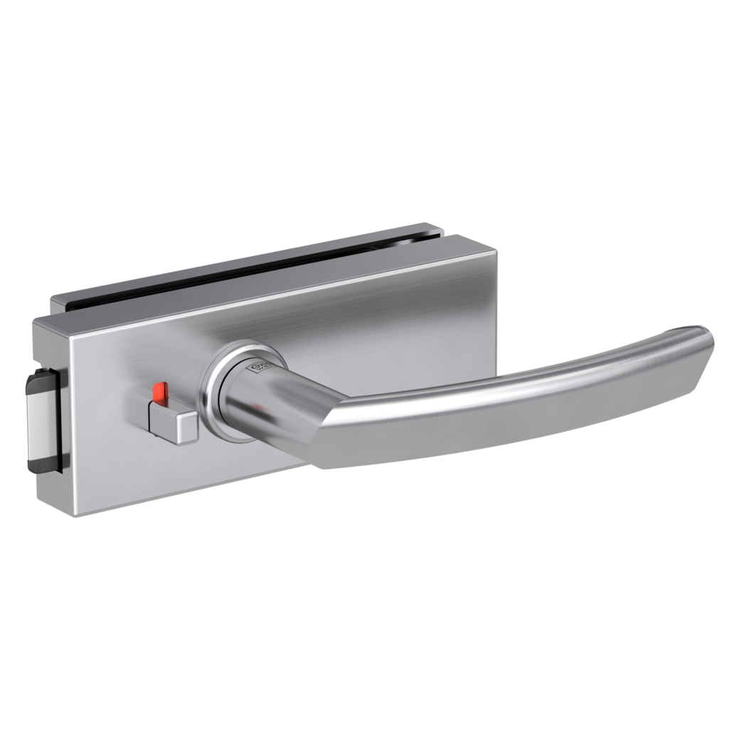 glass door lock set PURISTO S smart2lock silent 3-part hinges JETTE CRYSTAL brushed steel