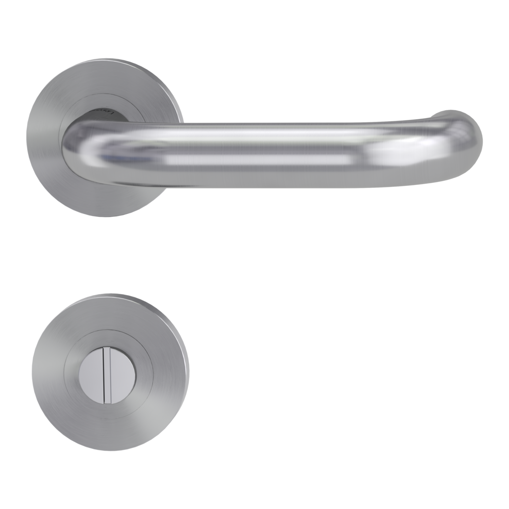 door handle set ALESSIA PROF screw on cl4 rose set round wc brushed steel