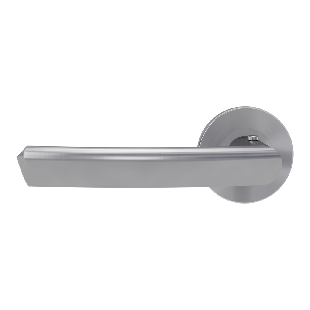 CRYSTAL door handle set Screw-on system round escutcheons smart2lock 2.0 L satin stainless steel