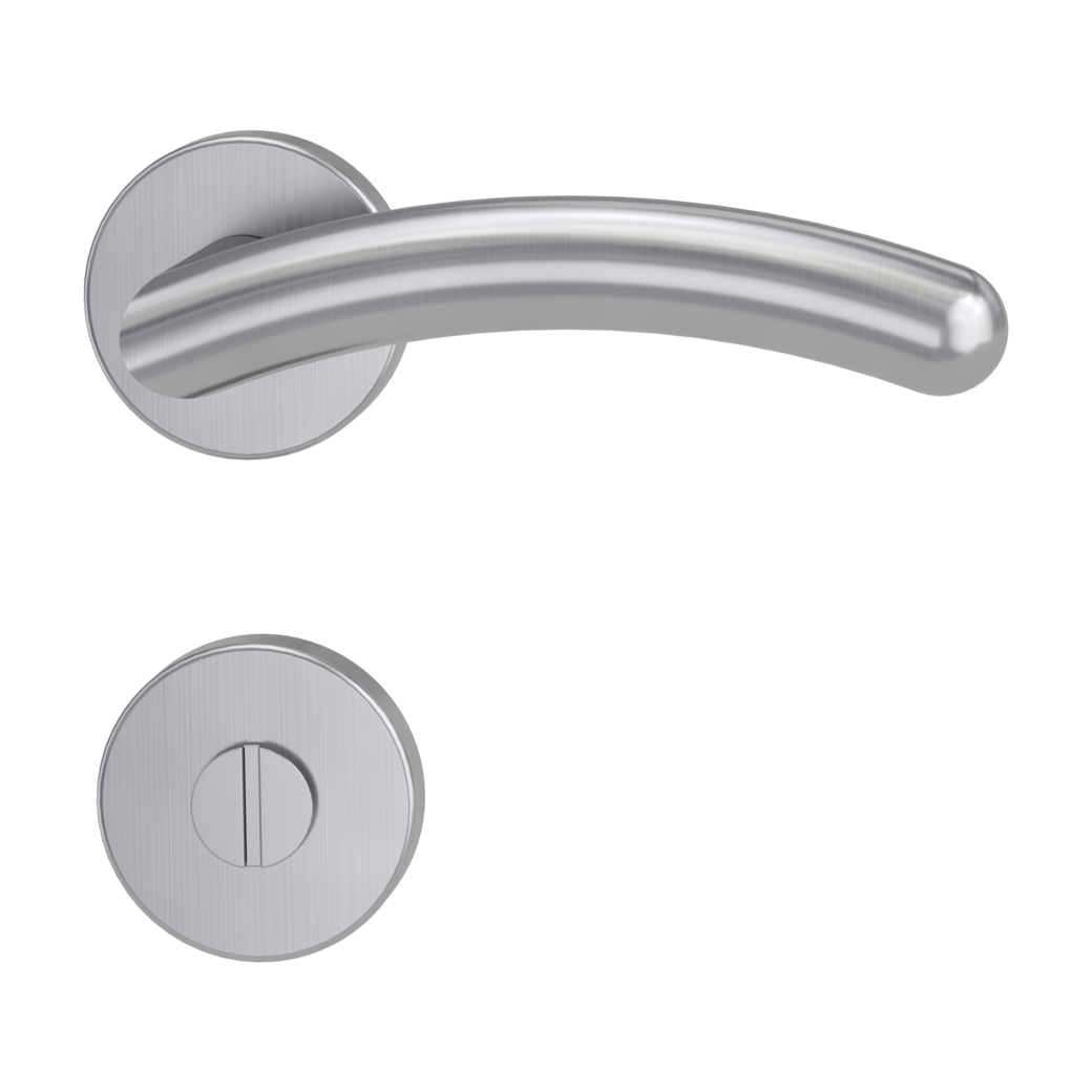 door handle set SAVIA clip on cl3 rose set round wc brushed steel