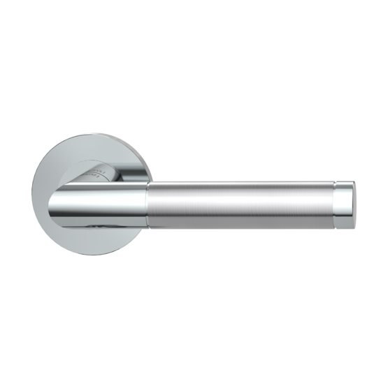 Isolated product image in perfect product view shows the GRIFFWERK rose set LOREDANA PROF in the version unlockable - polished/brushed steel - screw on