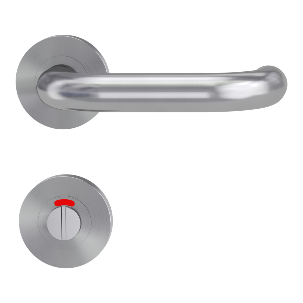 door handle set ALESSIA PROF screw on cl4 rose set round wc red/white brushed steel