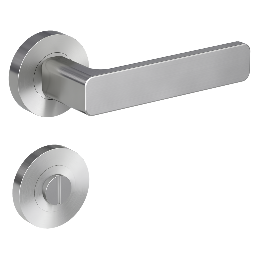 MINIMAL MODERN door handle set Screw-on system GK4 round escutcheons WC velvet grey