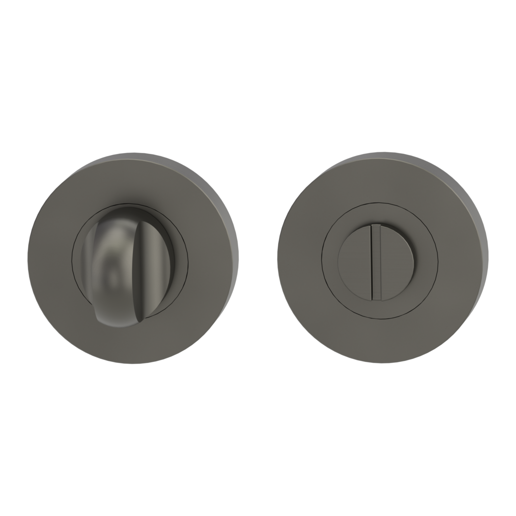 Pair of escutcheons zinc round WC Screw-on system cashmere grey