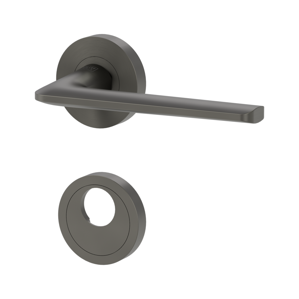 door handle set REMOTE screw on cl4 rose set round swiss profile cashmere grey