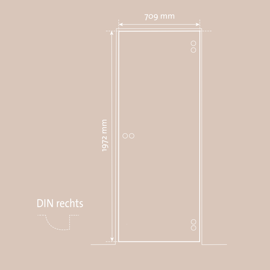Detailed technical drawing in top view including dimensions of Jette glass revolving door