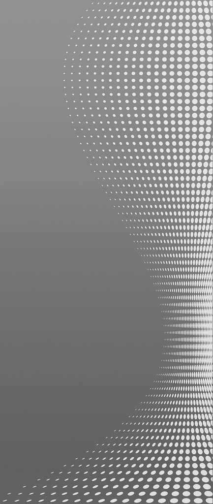 Dekorvisualisierung Glastür Dots_LD_661, ESG white Laser einseitig, Studio/Office Grobe Visualisierung des Dekor zeigt die GRIFFWERK Glastür Dots_LD_661 in der Ausführung DIN rechts - Drehtür Bohrung Studio/Office - Einscheibensicherheitsglas PURE WHITE Laser einseitig