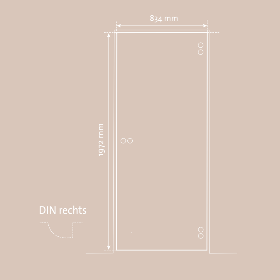 Detailed technical drawing in top view including dimensions of Jette glass revolving door