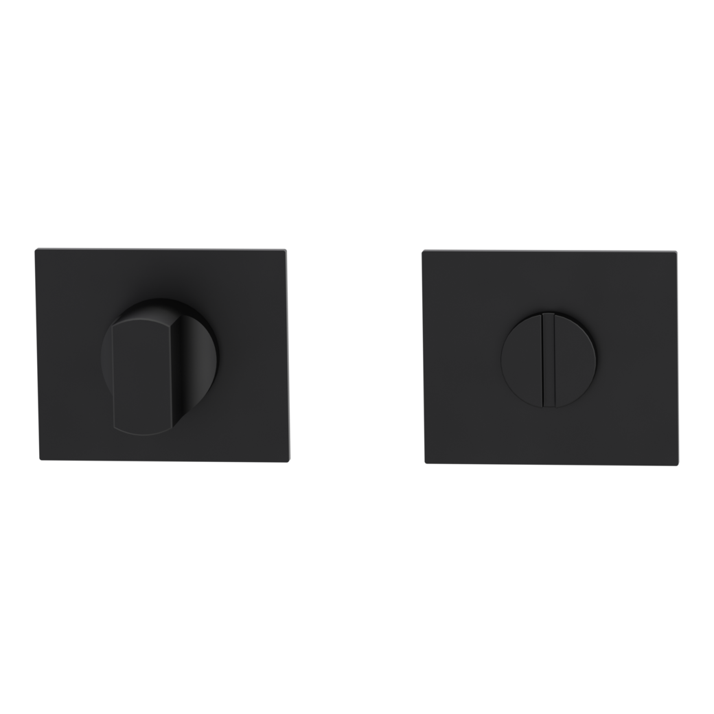 Par de rosetas para llave WC angular Roseta plana negro grafito
