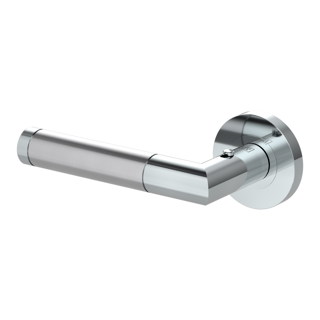 door handle set LOREDANA PROF screw on rose set round smart2lock 2.0 L polished/brushed steel