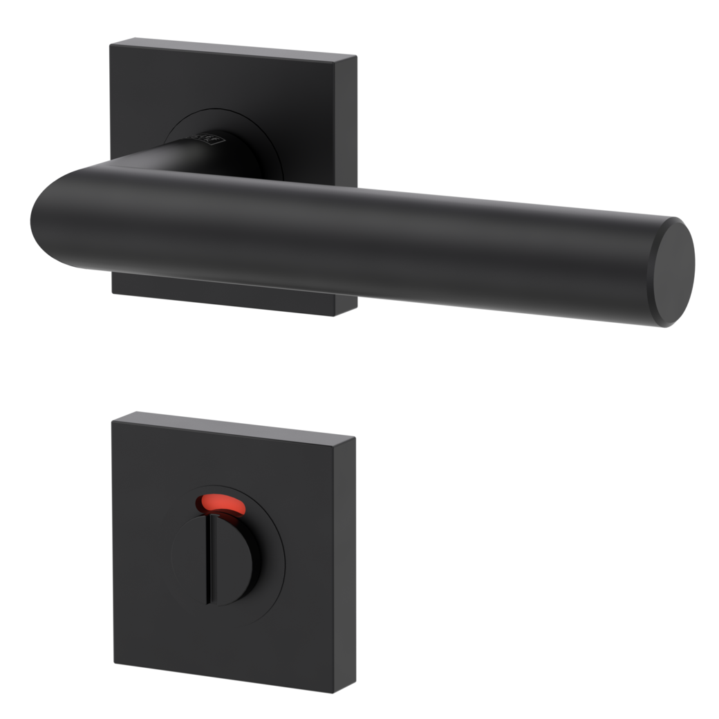 door handle set LUCIA PROF screw on cl3 rose set square wc red/white graphite black