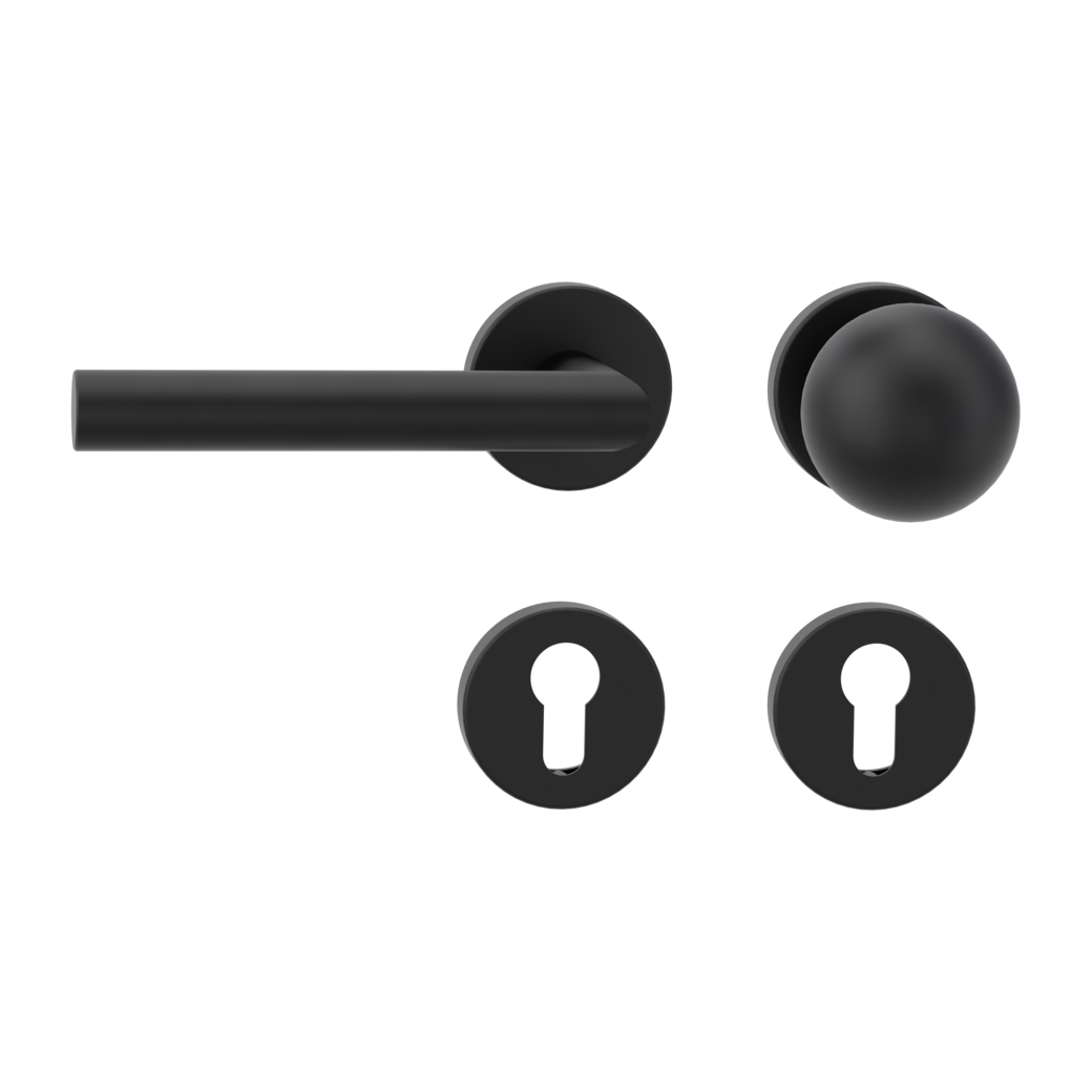 knob handle rose set LUCIA clip on cl3 rose set round knob R4 graphite black L