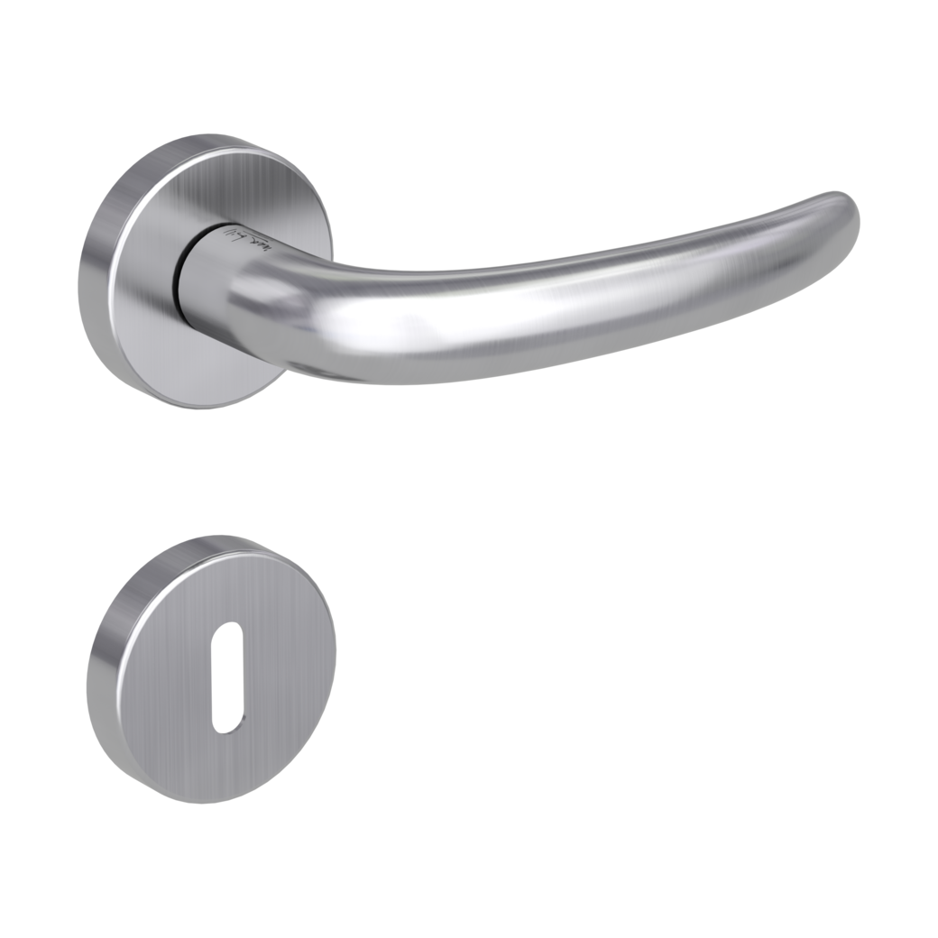 ULMER GRIFF door handle set Clip-on system GK3 round escutcheons Satin stainless steel cipher bit