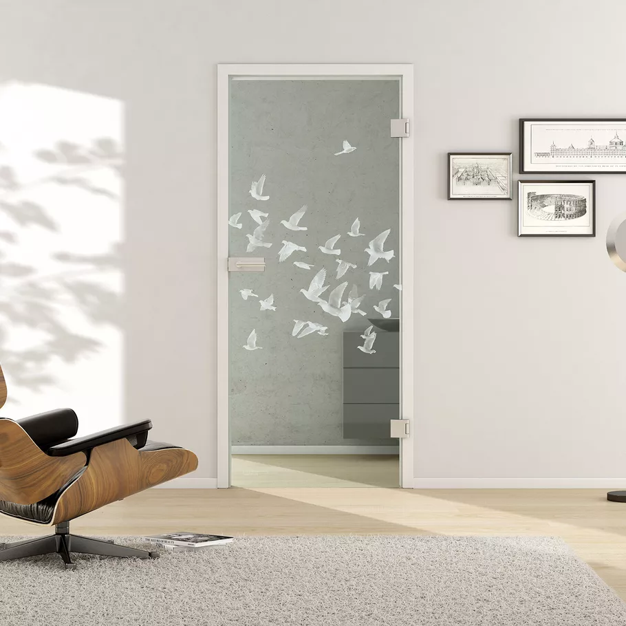 Glasdrehtür BIRDS&BIRD 695 ESG BASIC GREEN klar 821x2013x8mm Studio/Office Ö-Norm R