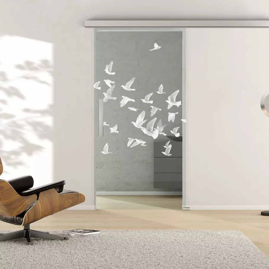 Glasschiebetür BIRDS&BIRD 695 ESG BASIC GREEN klar 935x2058x8mm