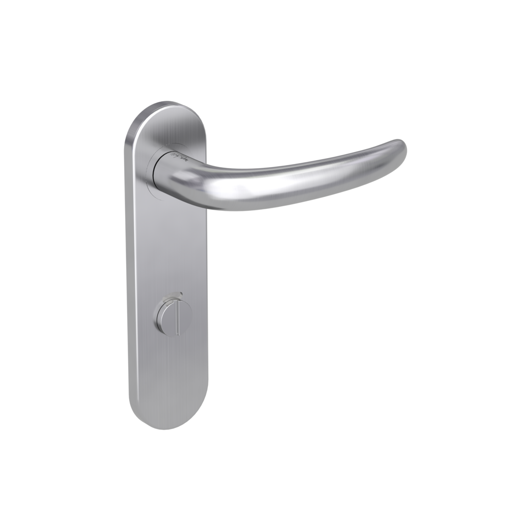 door handle set ULMER GRIFF PROF screw on cl4 short plate round wc red/white brushed steel