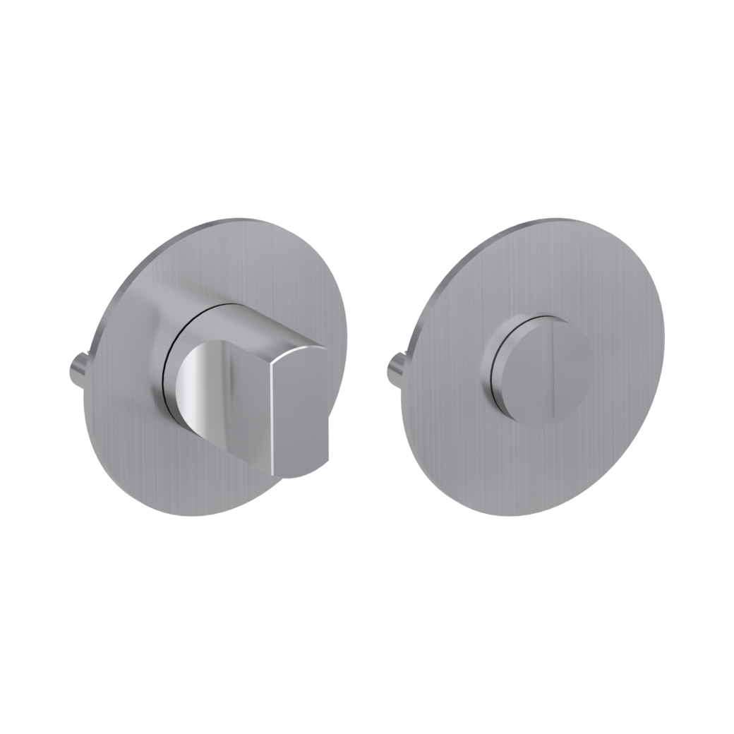 Pair of escutcheons round WC Flat escutcheon stainless steel matt