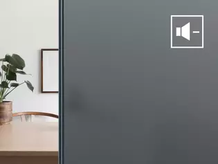 Illustration detail VSG grey glass The illustration shows the detail of a VSG grey glass door.