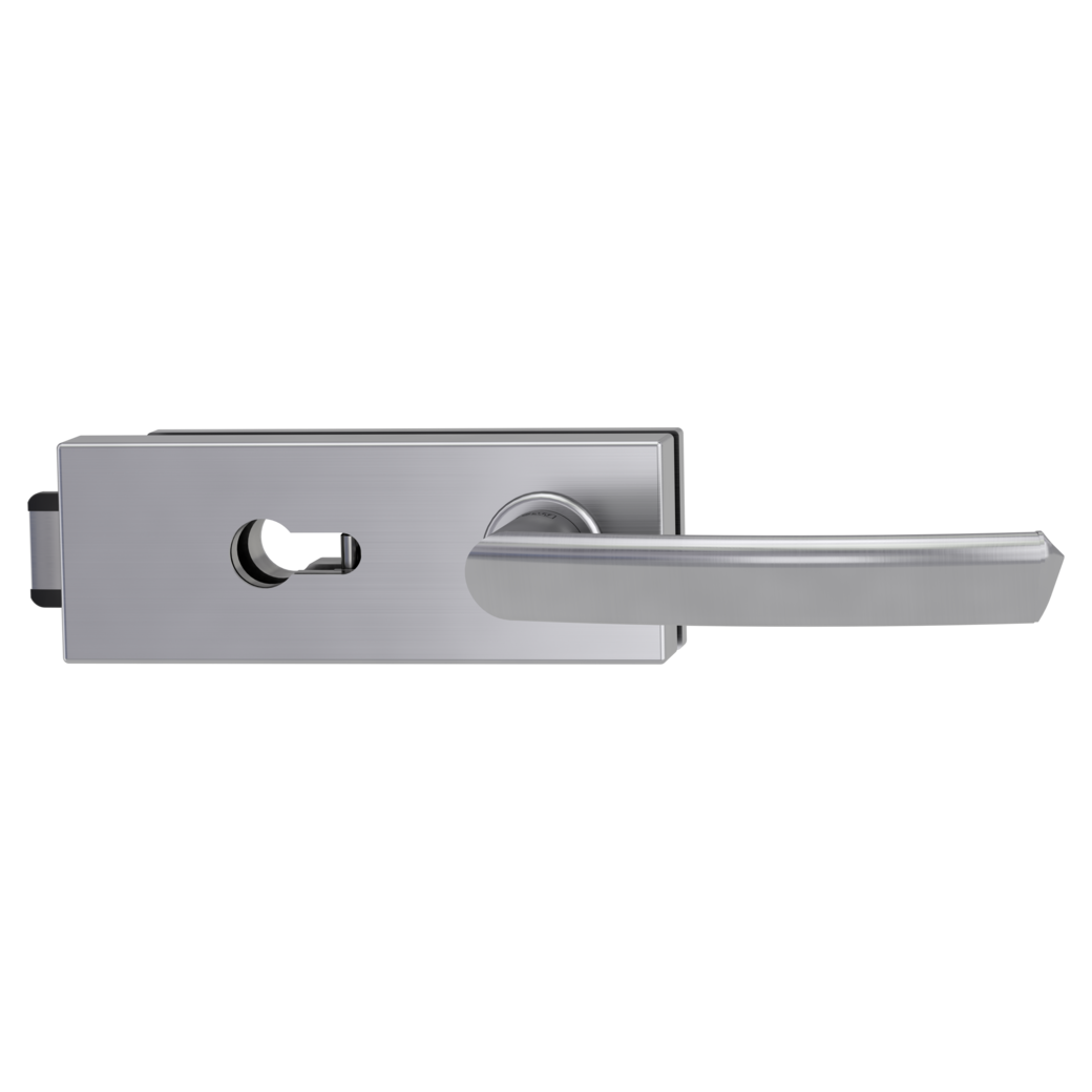 glass door lock set PURISTO S euro profile silent 3-part hinges JETTE CRYSTAL brushed steel