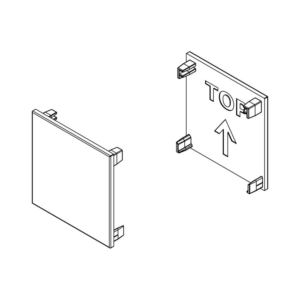 Endkappen-Set PLANEO 40 Laufschiene grau (ohne Logo)