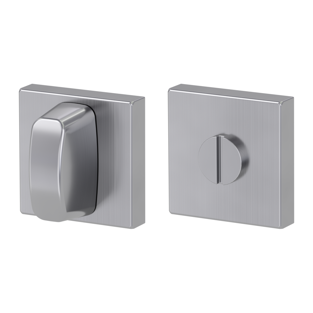 Par de rosetas para llave WC angular Montaje clipado Acero inoxidable mate