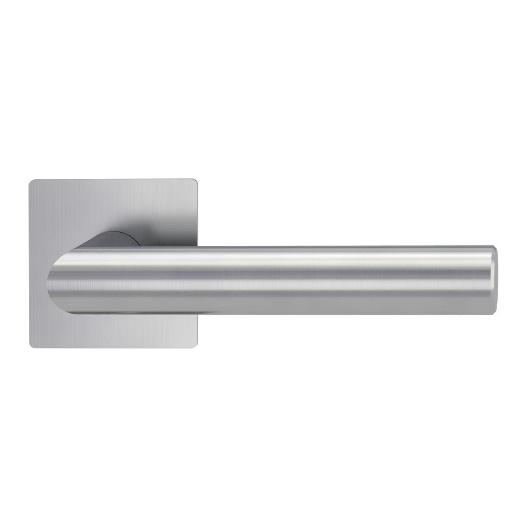 door handle set LUCIA PIATTA S QUATTRO flat rose rose set square OS brushed steel