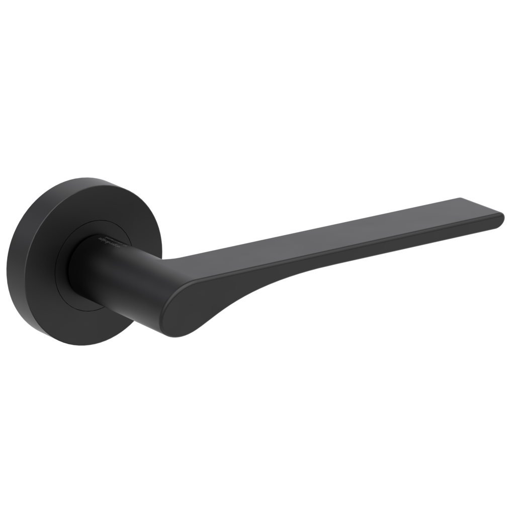 LEAF LIGHT door handle set Screw-on system GK4 round escutcheons OS graphite black