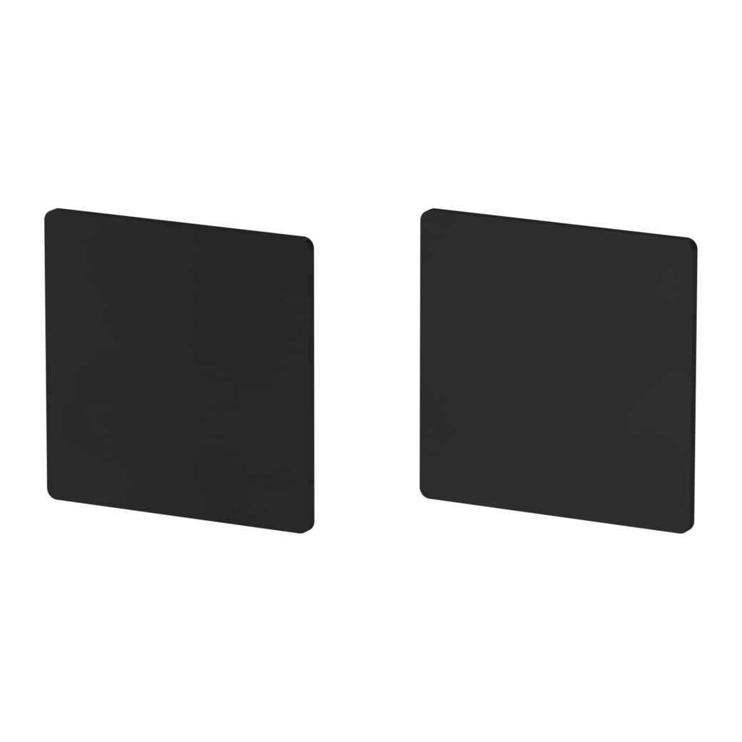 Pair of escutcheons straight-edged blank escutcheon Flat escutcheon graphite black