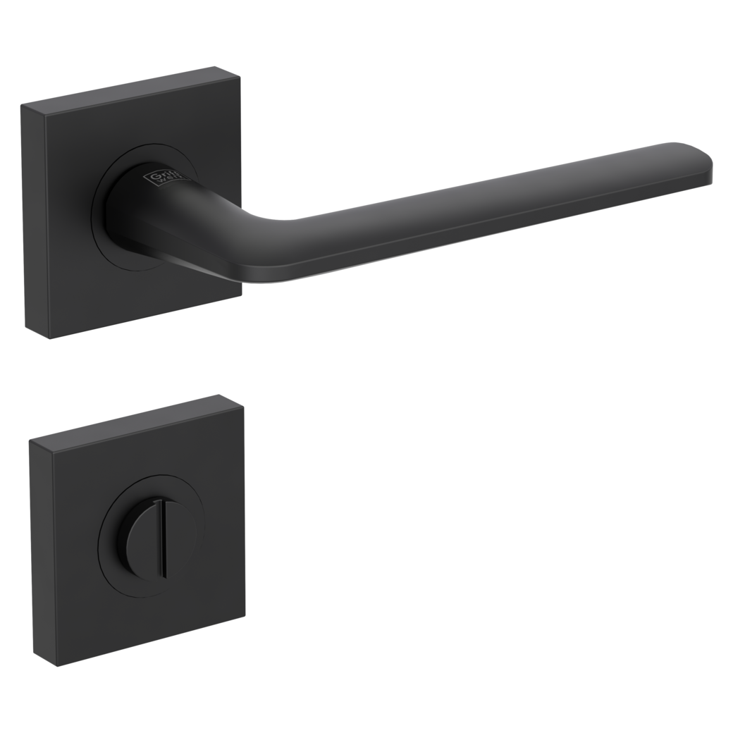 REMOTE door handle set Screw-on sys.GK4 straight-edged escut. WC graphite black