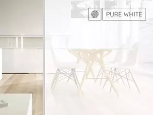 Pure White glass doors by Griffwerk remains colour neutral.