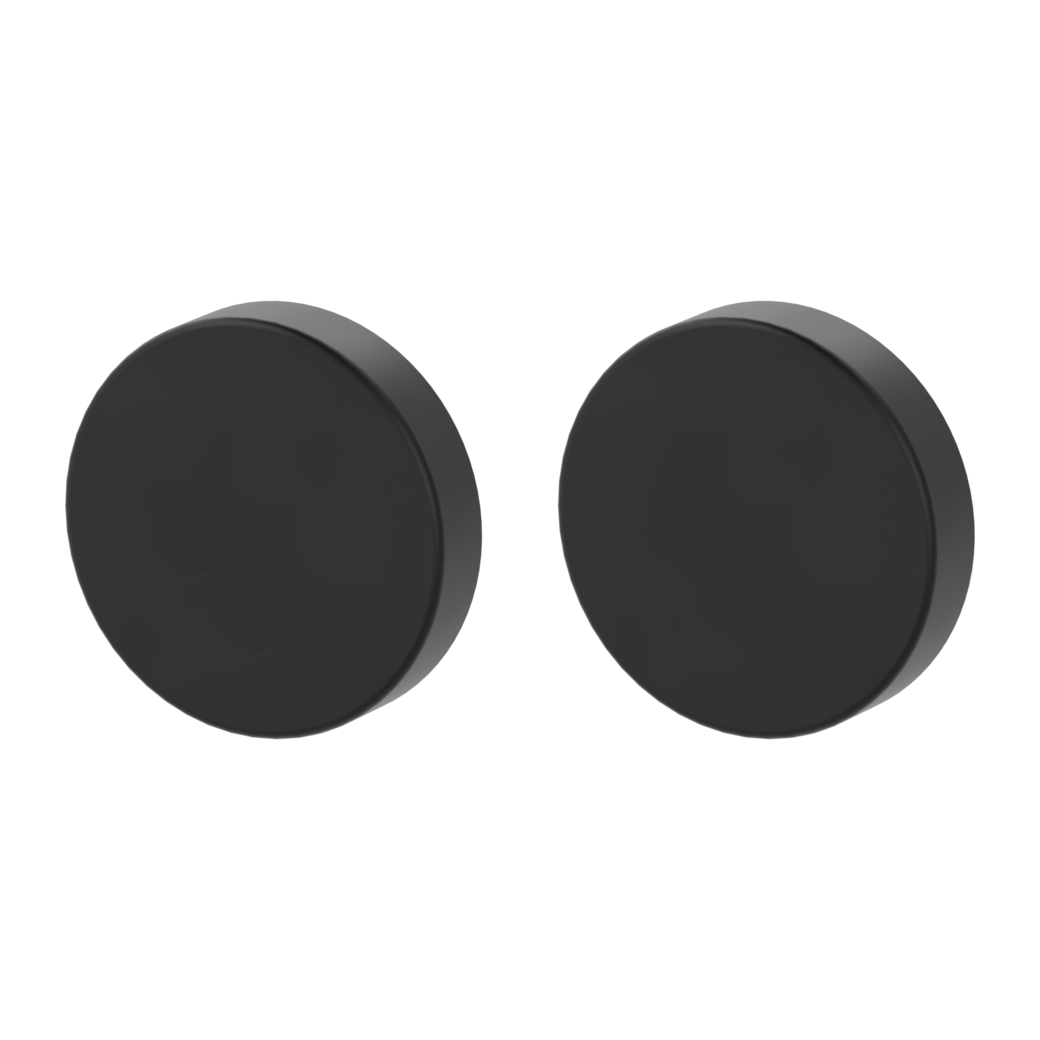 Pair of escutcheons round blank escutcheon Clip-on system graphite black