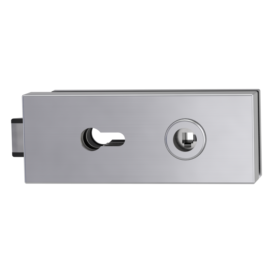 Glass door lock PURISTO S euro profile L/R silent brushed steel