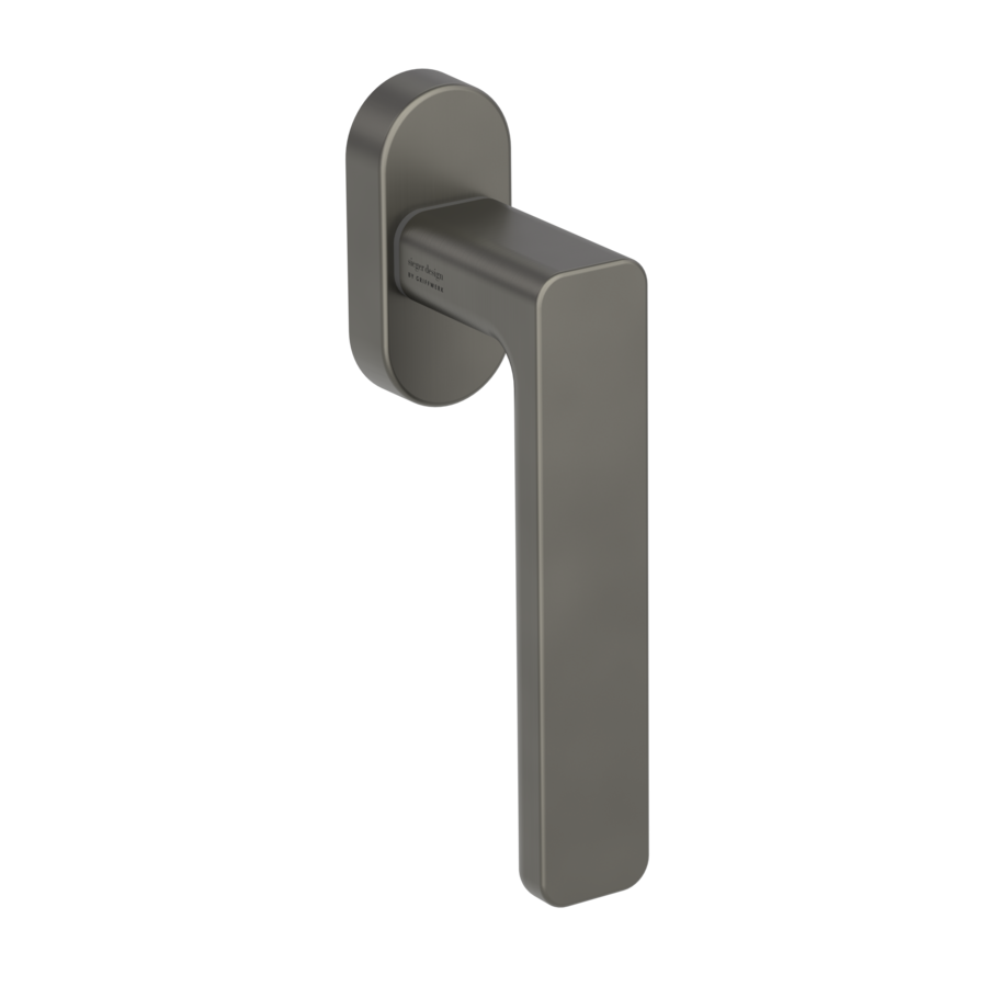 Silhouette product image in perfect product view shows the Griffwerk window handle MINIMAL MODERN in the version unlockable, cashmere grey