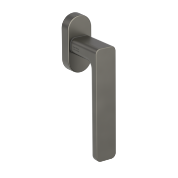 Silhouette product image in perfect product view shows the Griffwerk window handle MINIMAL MODERN in the version unlockable, cashmere grey